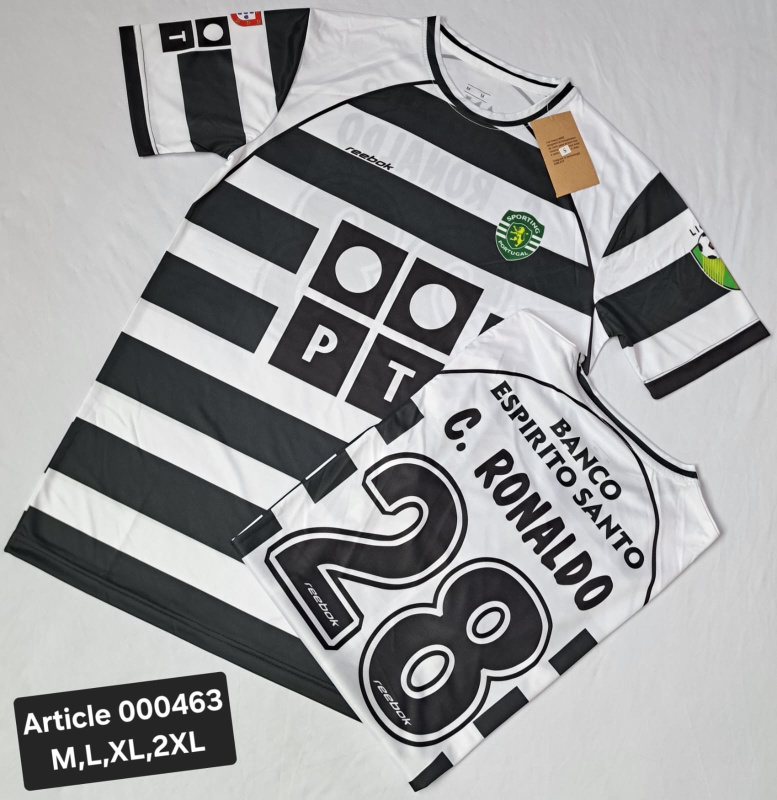 SPORTING RETRO BLACK/WHITE C RONALDO 28 000463