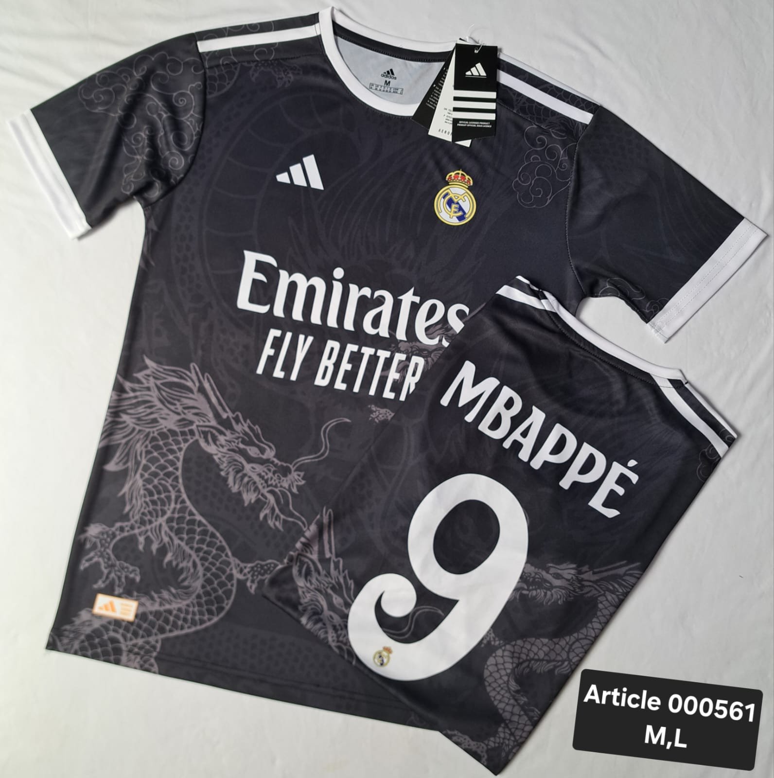 REAL MADRID DRAGON MBAPPE 9 BLACK 000561
