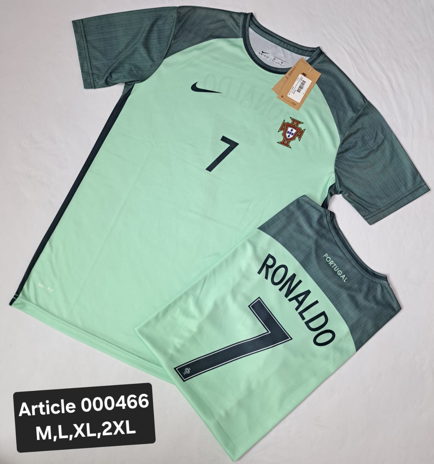 PORTUGAL RETRO 2016 RONALDO 7 LT GREEN 000466