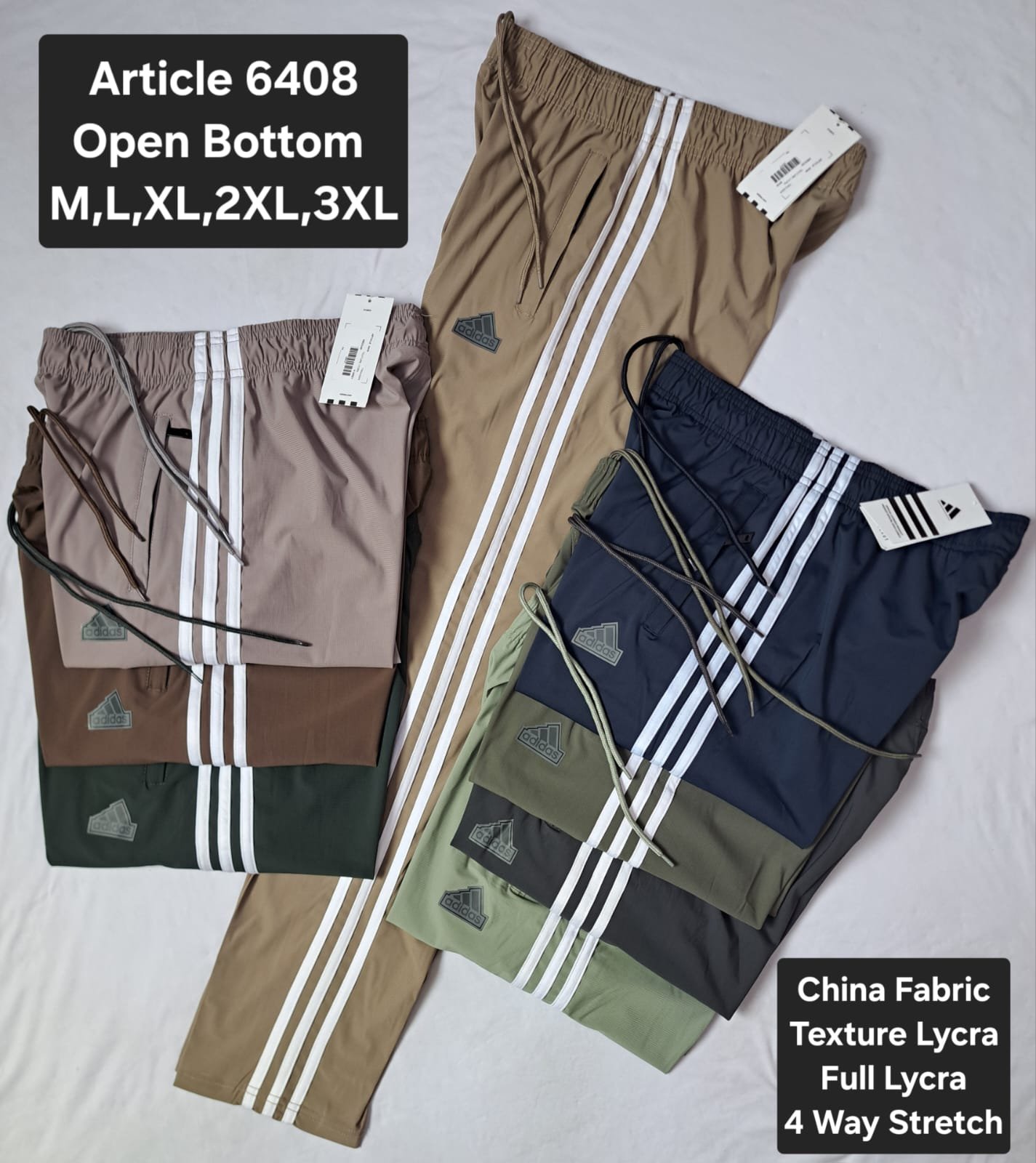ADIDAS 3STRIPE TROUSER NYLON STRETCHABLE ARTICLE # 6405