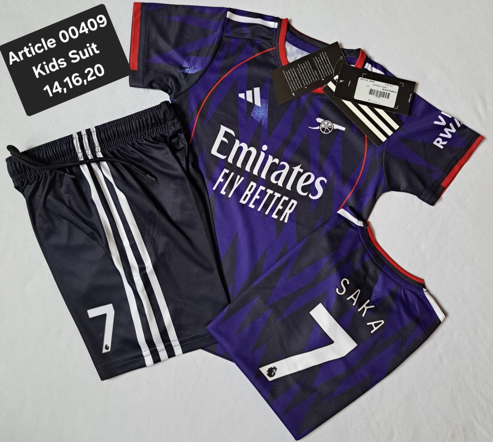 ARSENAL SAKA 7 BLACK/PURPLE 00409