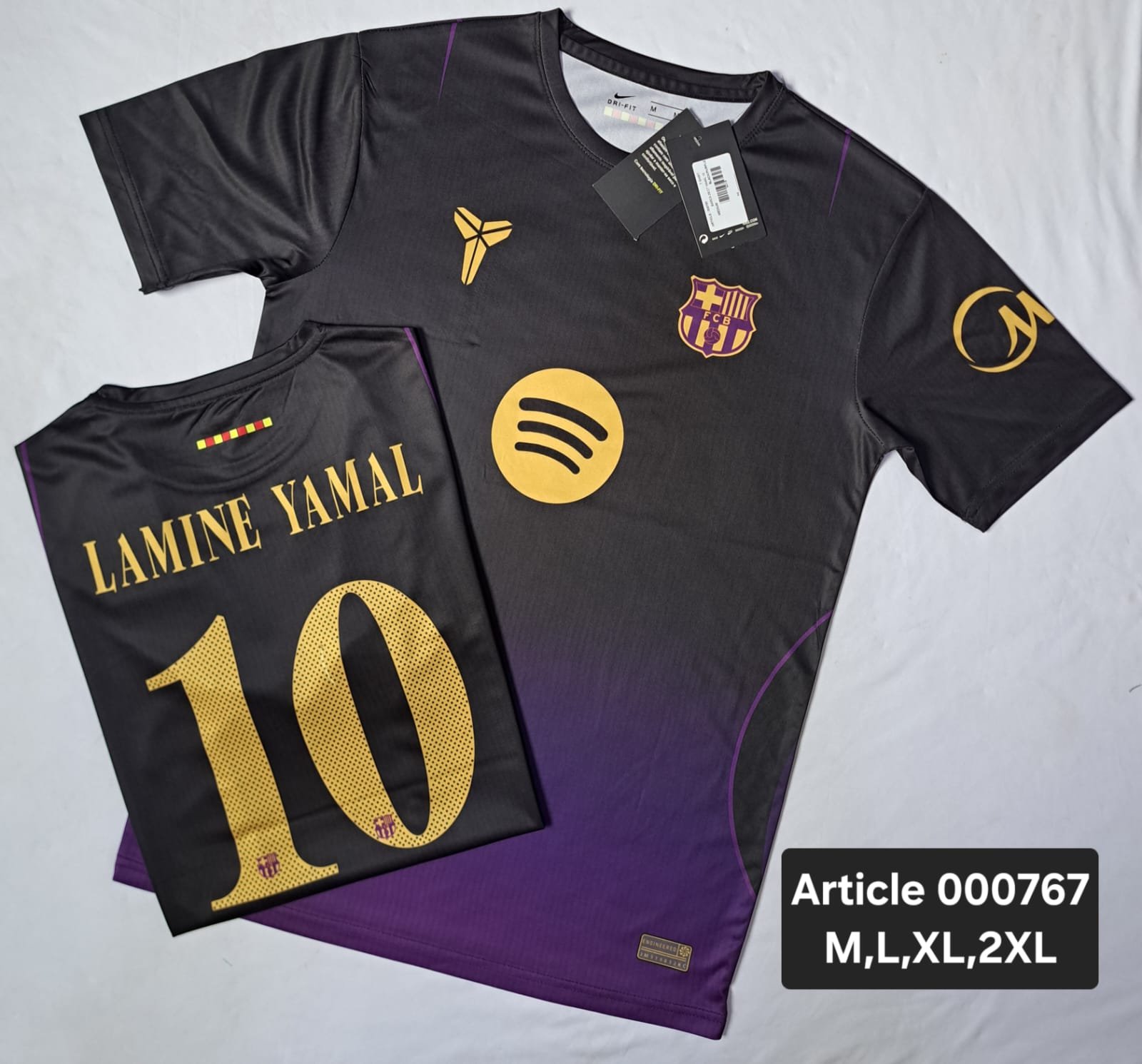 Barcelona Blqck Jersey Laminate Yamal