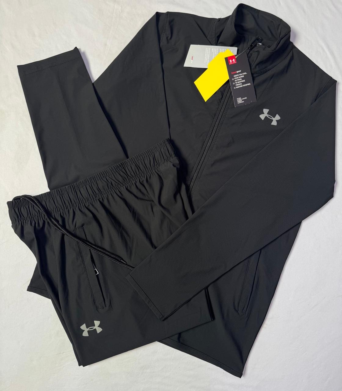 Track Suit Article 0215 Black Fabric Texture Lycra/Full Stretchable image 2