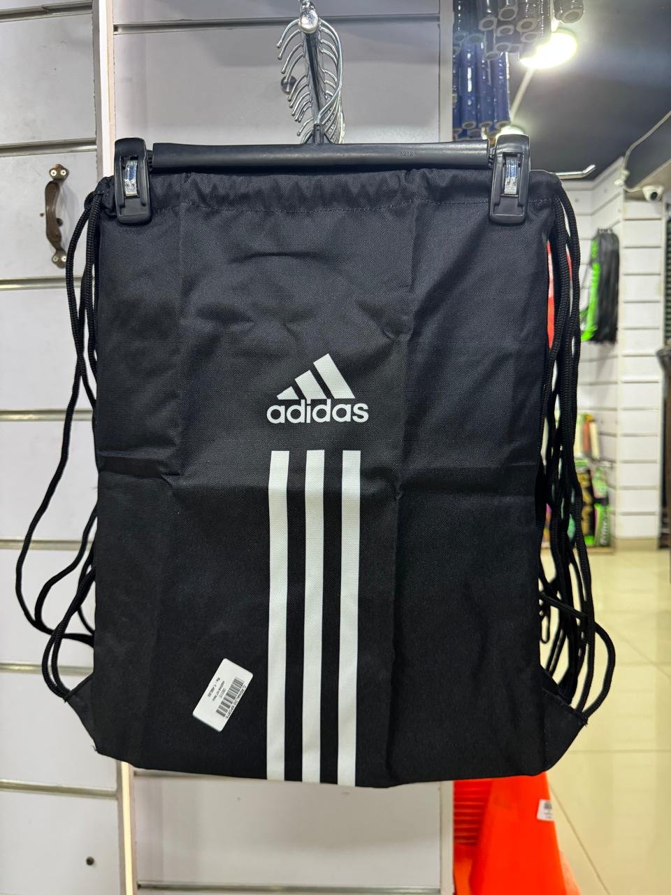 ADIDAS 3 STRIP STRING BAG (DORI BAG) SECURE EXTRA POCKET INSIDE